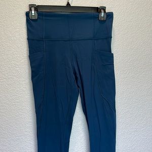 Blue/ Teal Athleta Salutation Stash Pocket Tight, Small